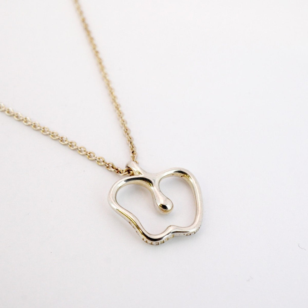 Apple Pendant Necklace Sterling Silver