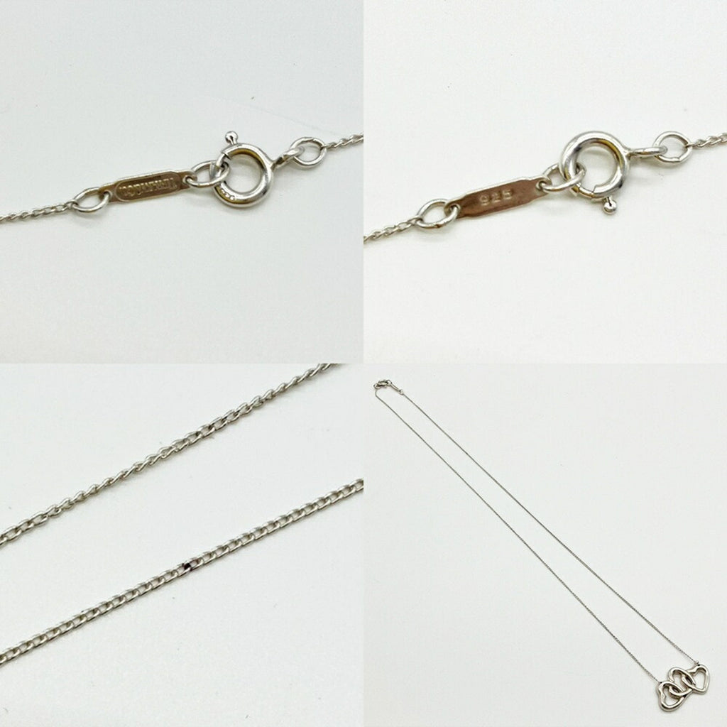 Triple Heart Pendant Necklace Sterling Silver