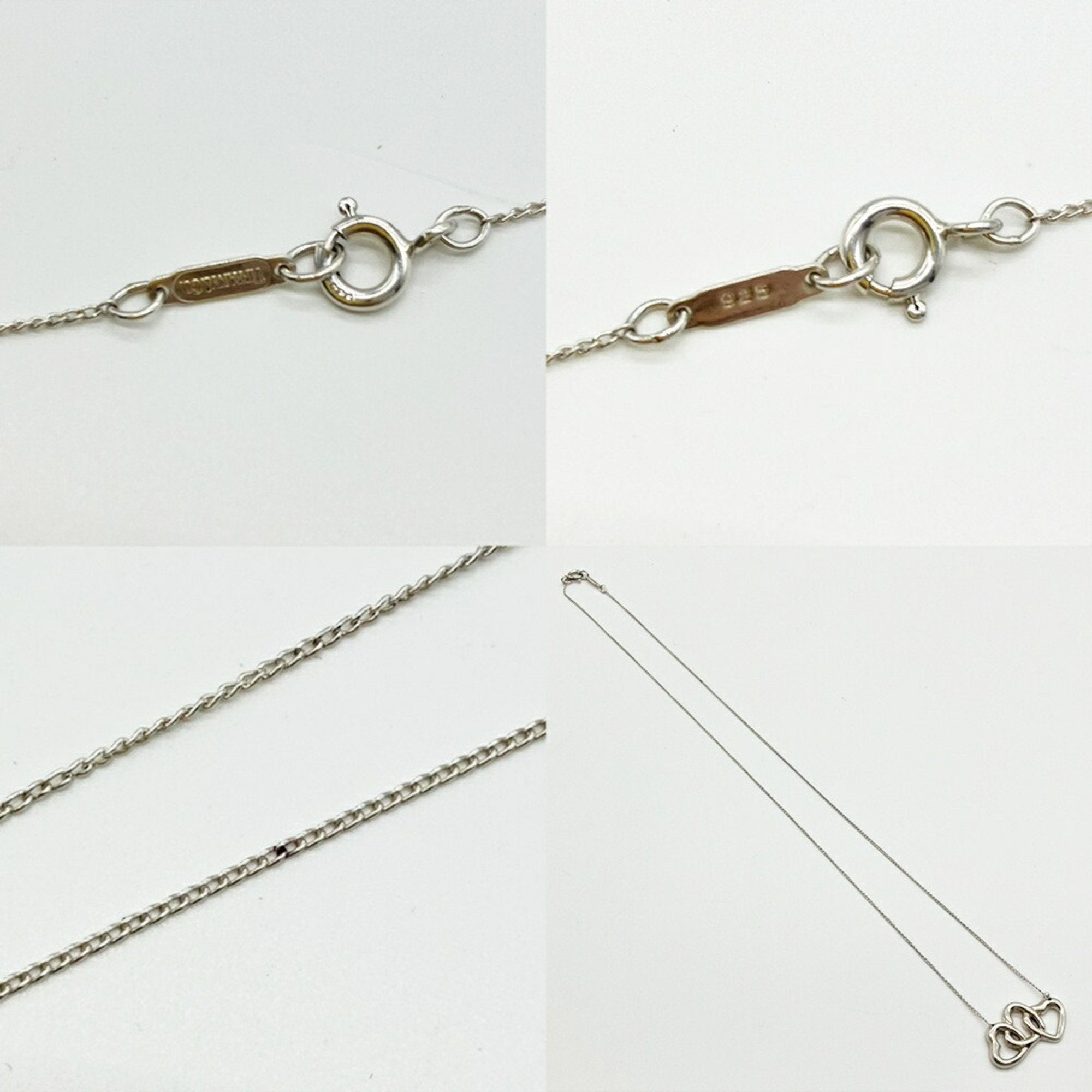 Triple Heart Pendant Necklace Sterling Silver