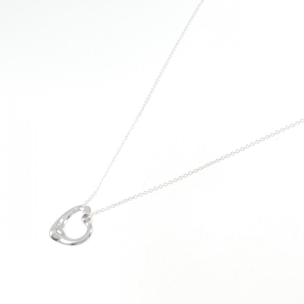 Open Heart Pendant Necklace Sterling Silver 14.8mm