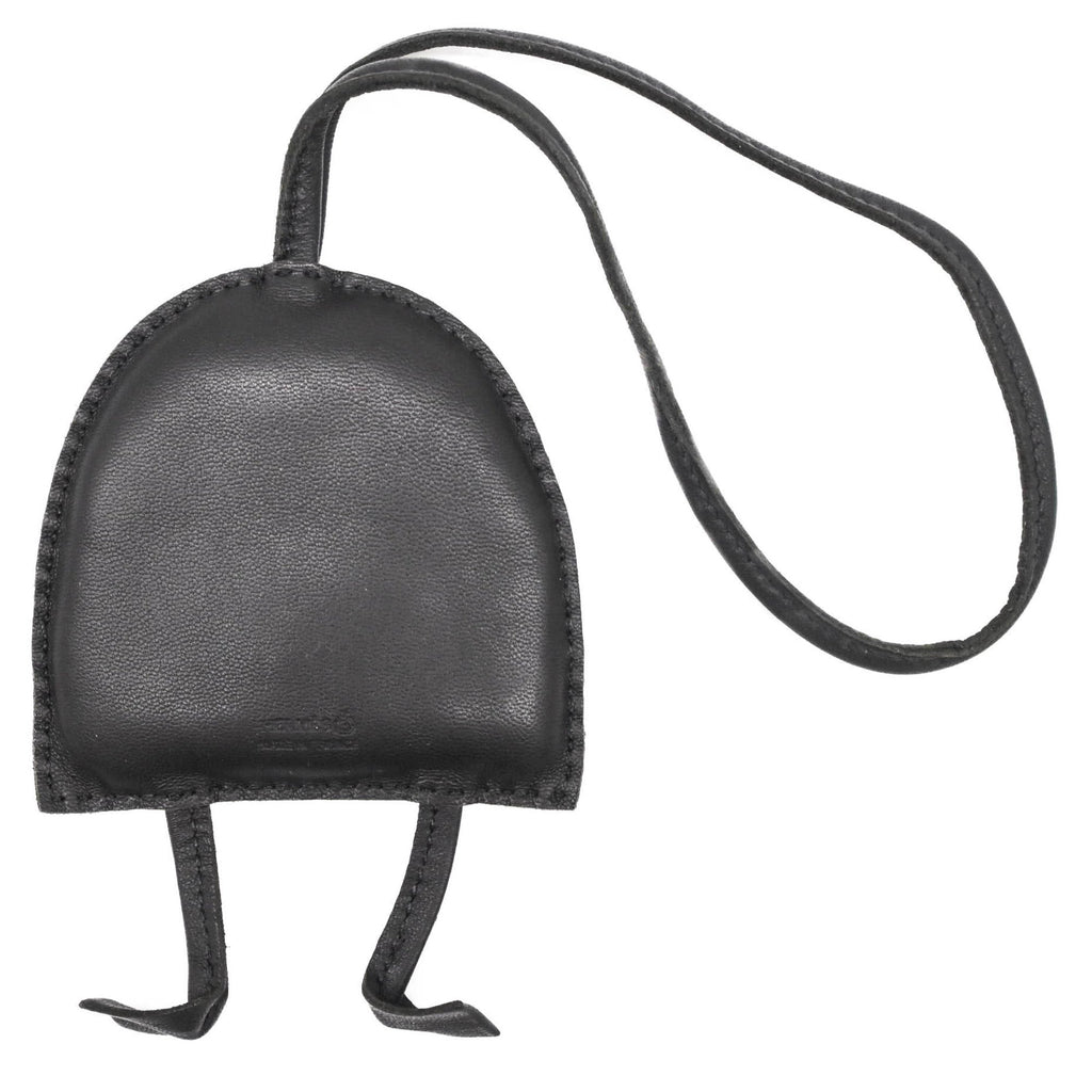 Petit H Owl Charm Leather Black Handbag Charm