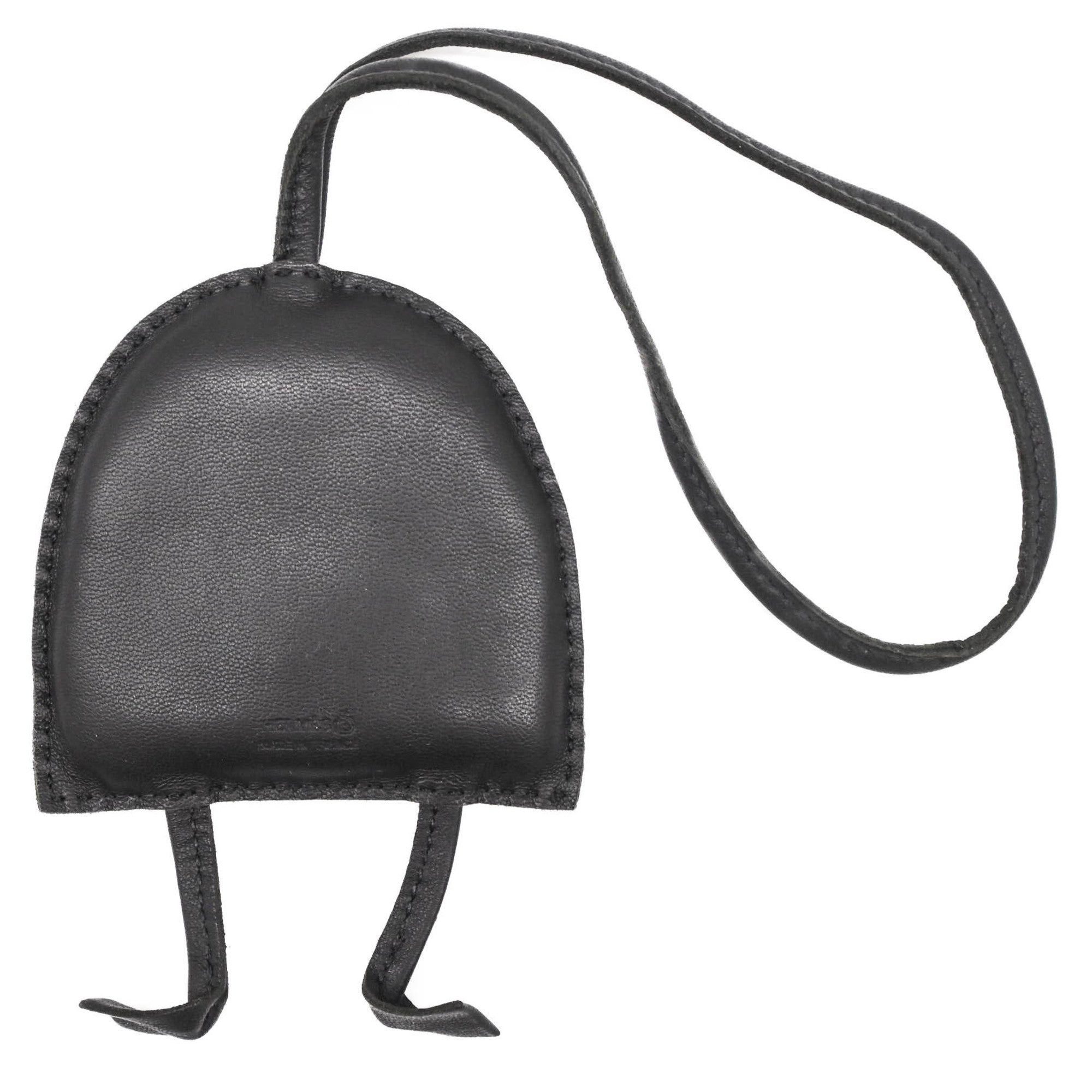 Petit H Owl Charm Leather Black Handbag Charm