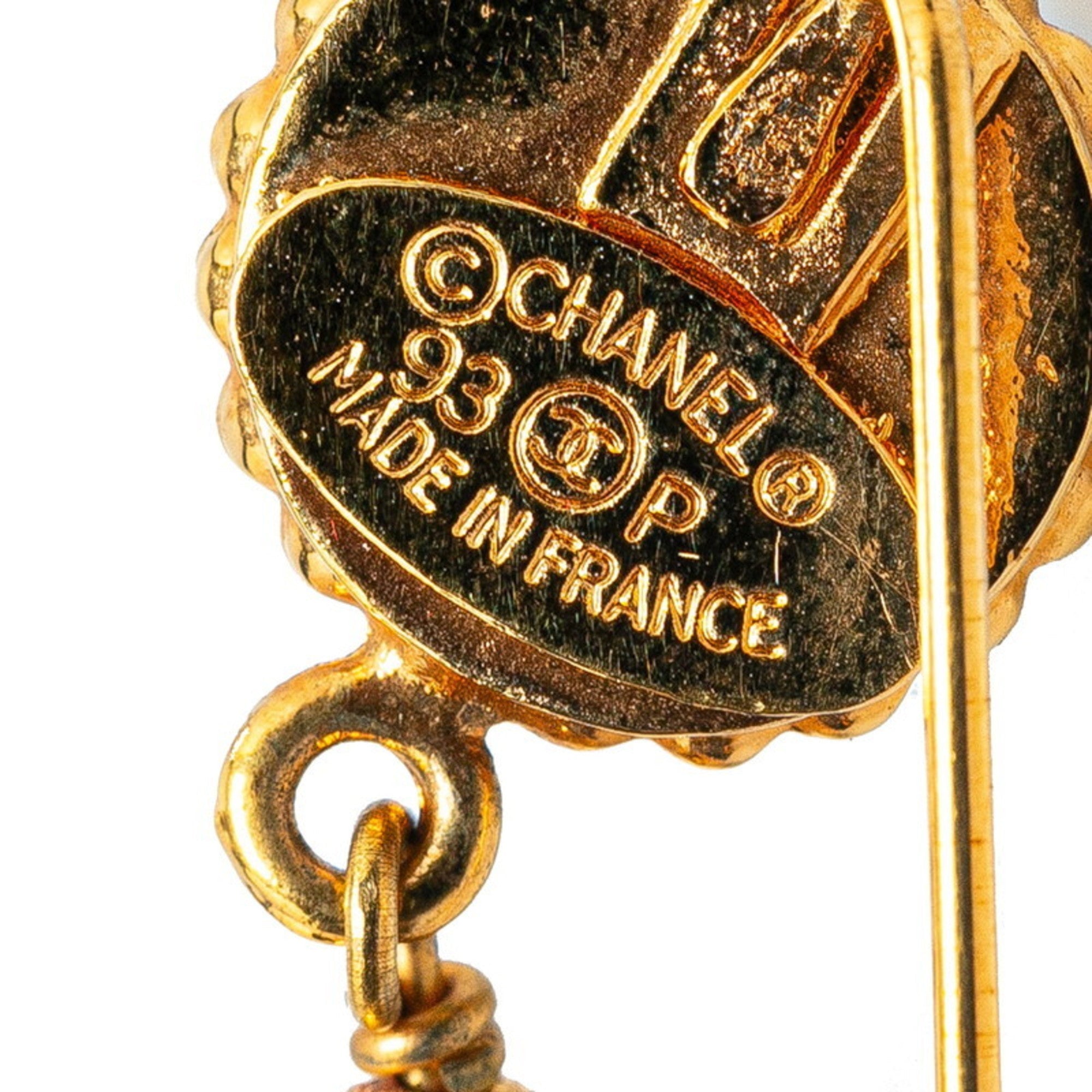 Clover Motif Brooch Metal With Faux Pearl