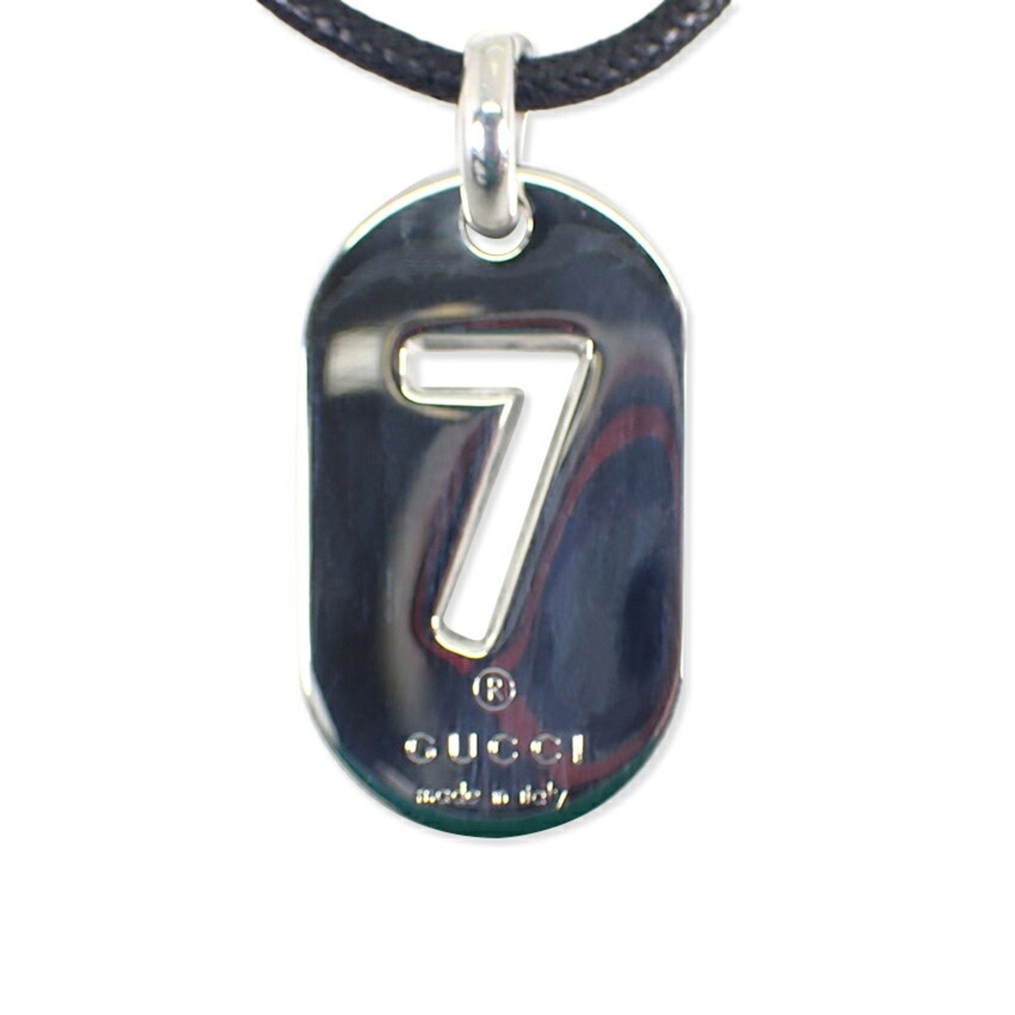 No.7 Plate Pendant Necklace Sterling Silver