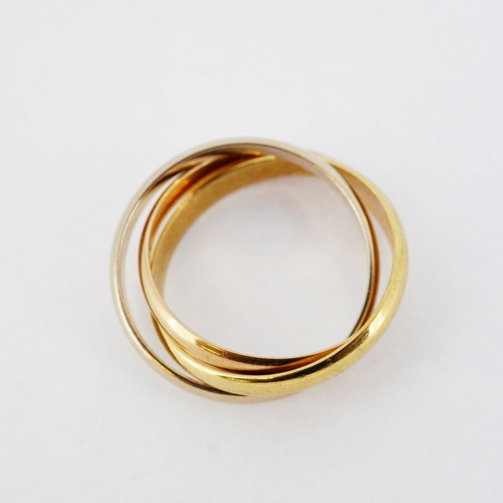 Vendome Louis Cartier Band Ring 18K Tricolor Gold