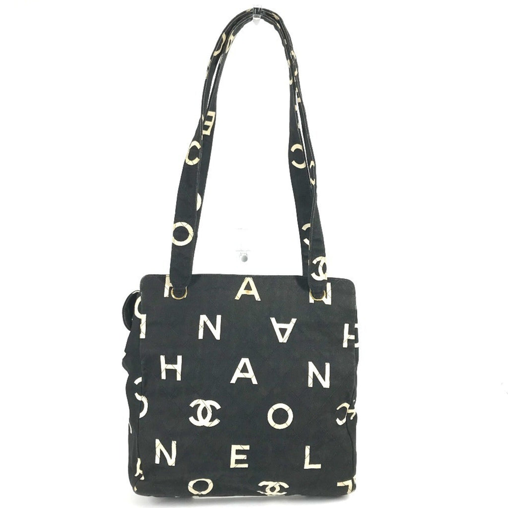 Vintage Coco Logo Zip Tote Quilted Printed Canvas Medium
