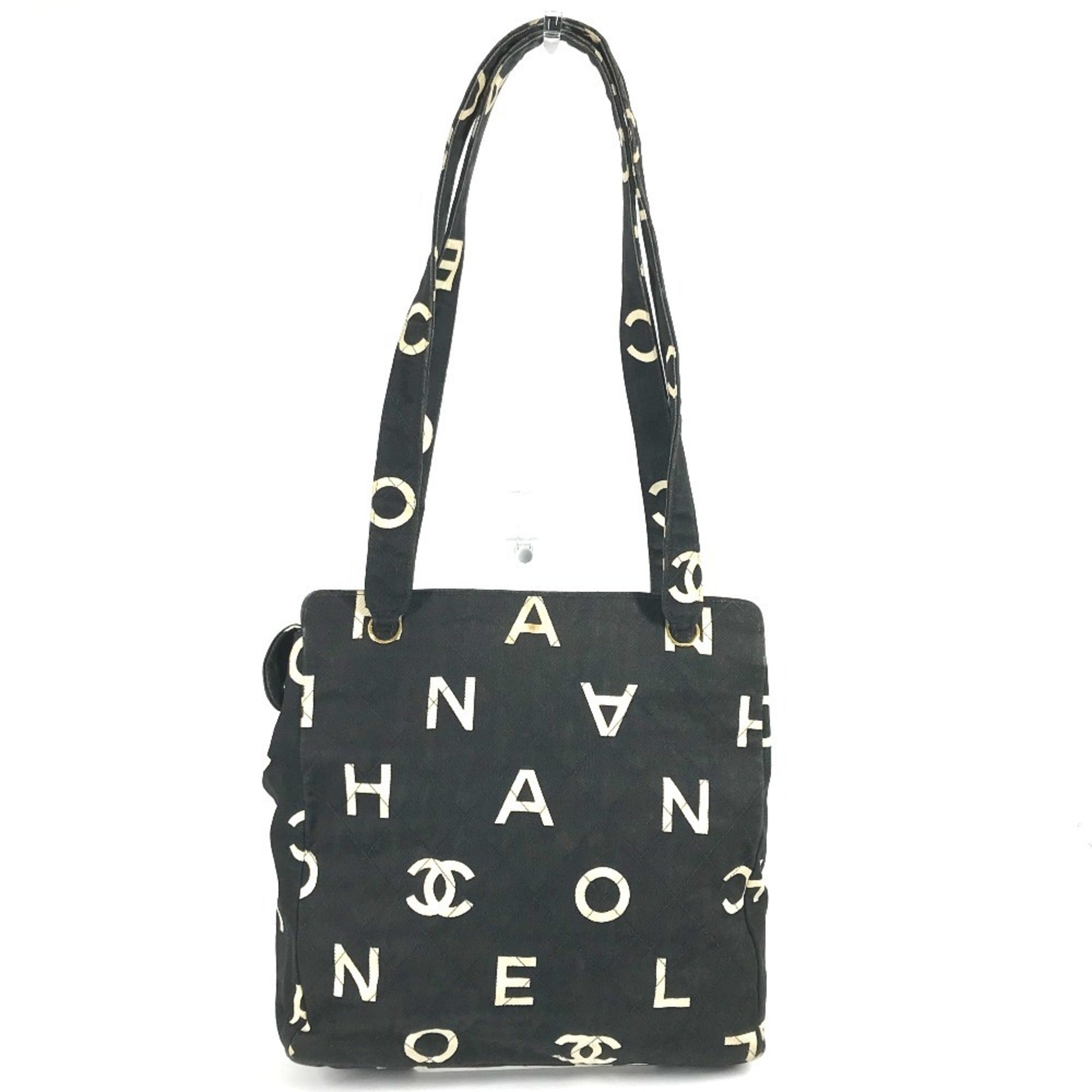 Vintage Coco Logo Zip Tote Quilted Printed Canvas Medium