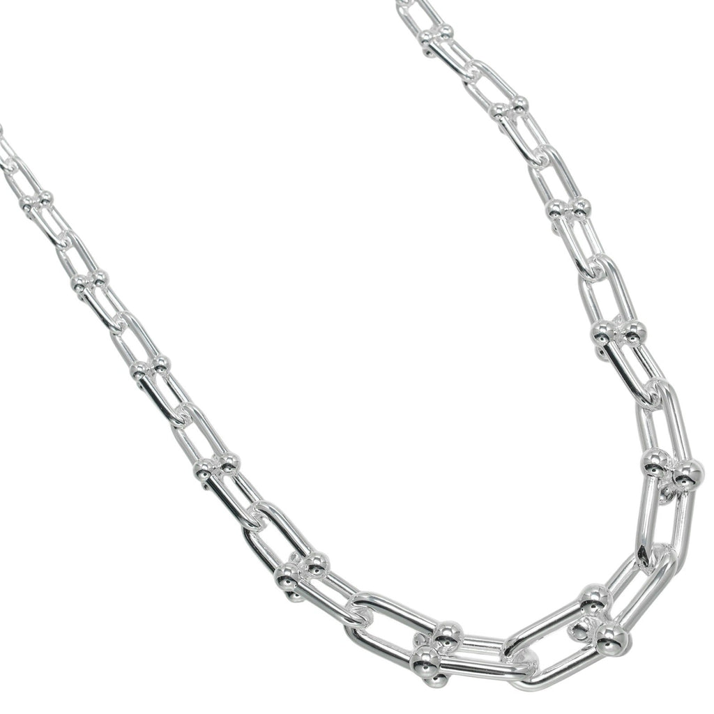 Hardware Graduated Link Pendant Necklace Sterling Silver