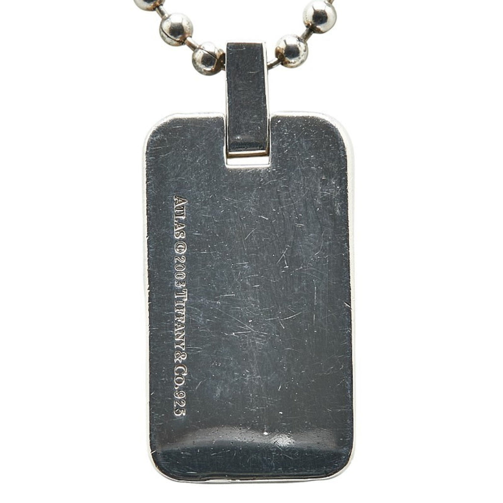 Atlas Dog Tag Pendant Necklace Sterling Silver