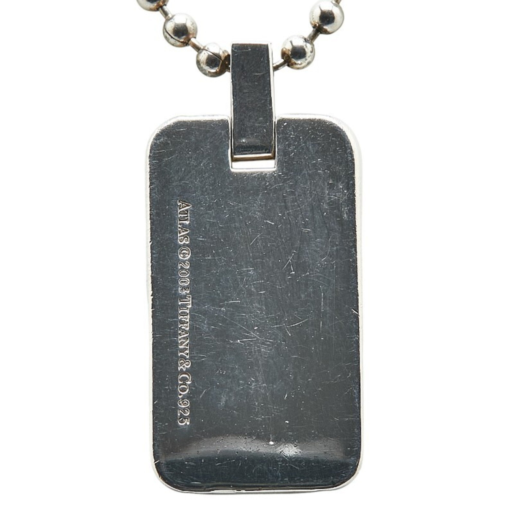 Atlas Dog Tag Pendant Necklace Sterling Silver