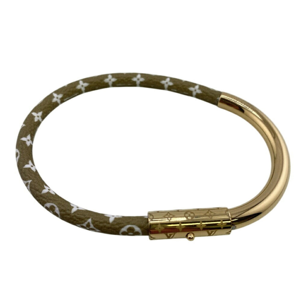 Monogram Bracelet Gold and Leather
