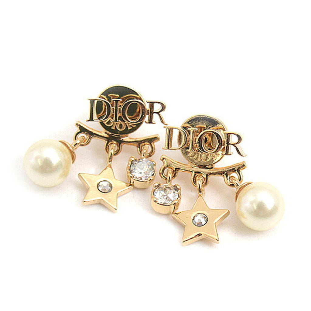 Pearl Earrings Metal and Resin