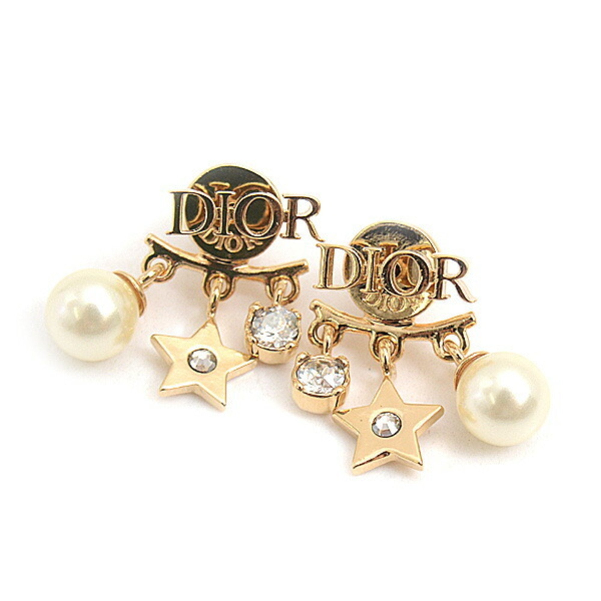 Pearl Earrings Metal and Resin
