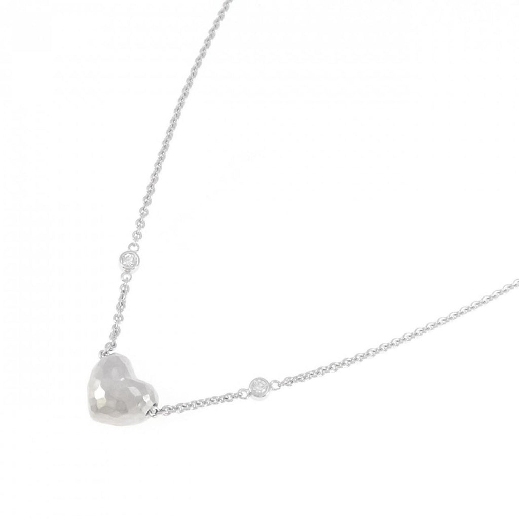Hamard Heart Pendant Necklace 18K White Gold with Diamond