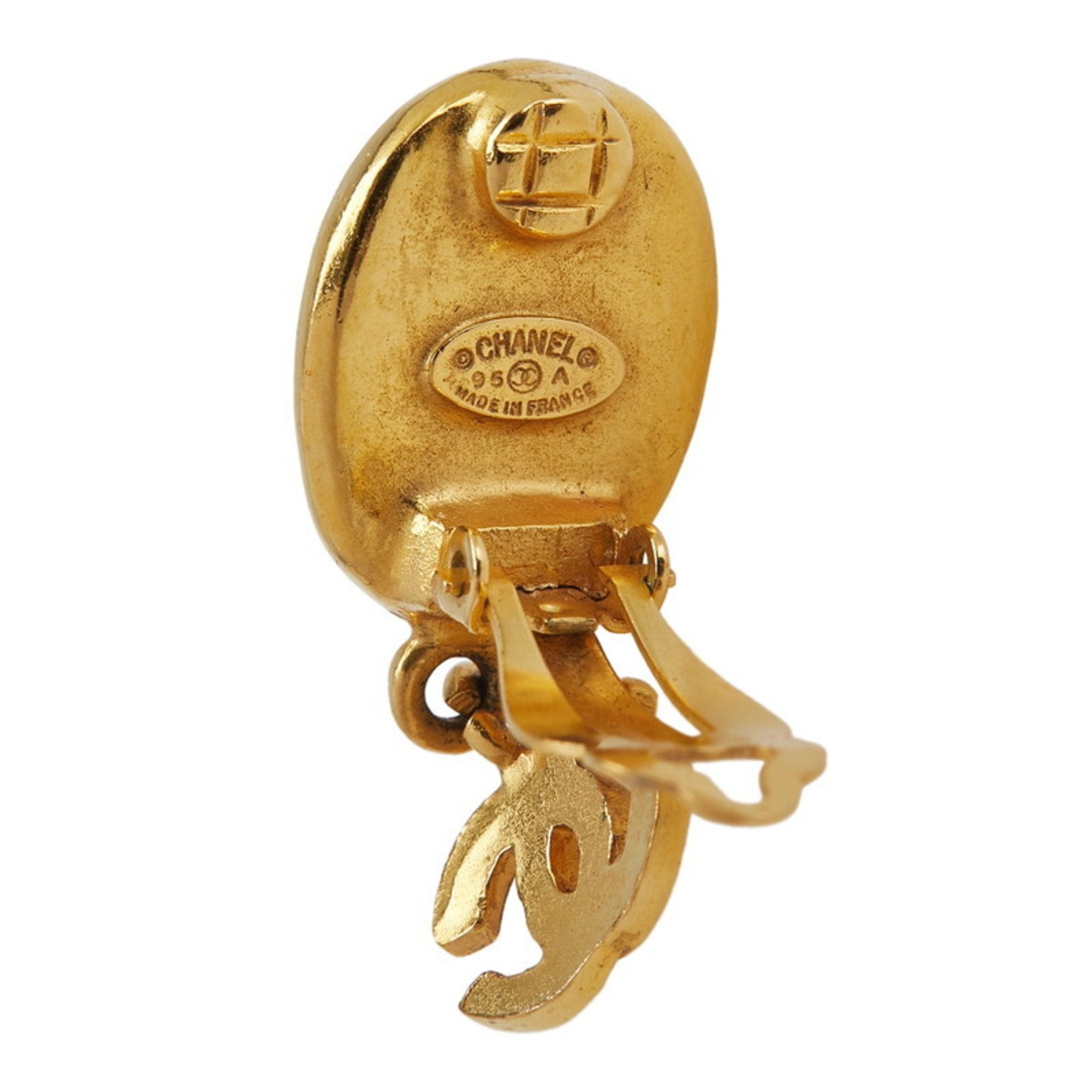 CC Logo Clip-On Earrings Gold-Tone Metal Gold-Tone Metal