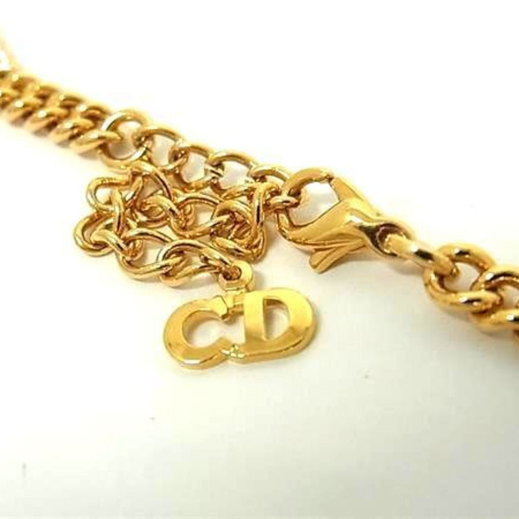 Rhinestone Heart Pendant Necklace Gold Metal