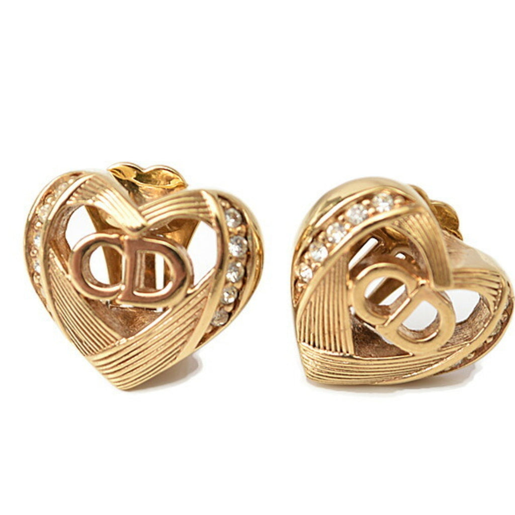Earrings Rhinestone Gold-Tone Metal