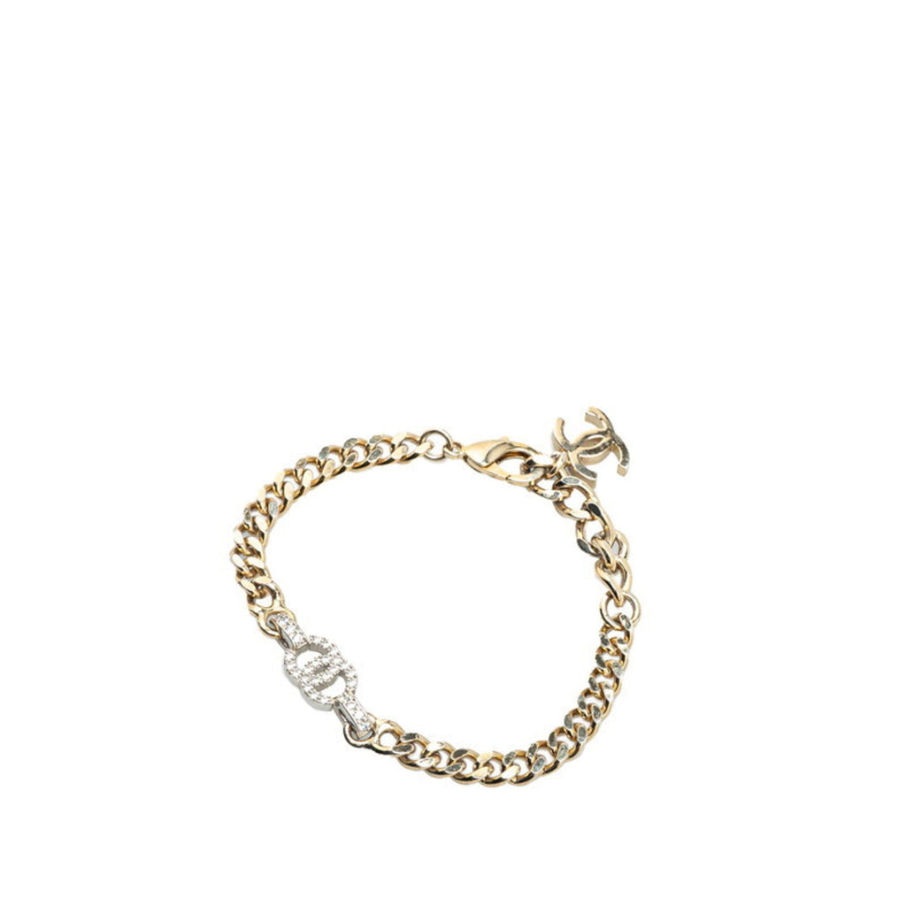 CC Logo Chain Bracelet Silver-Tone Metal