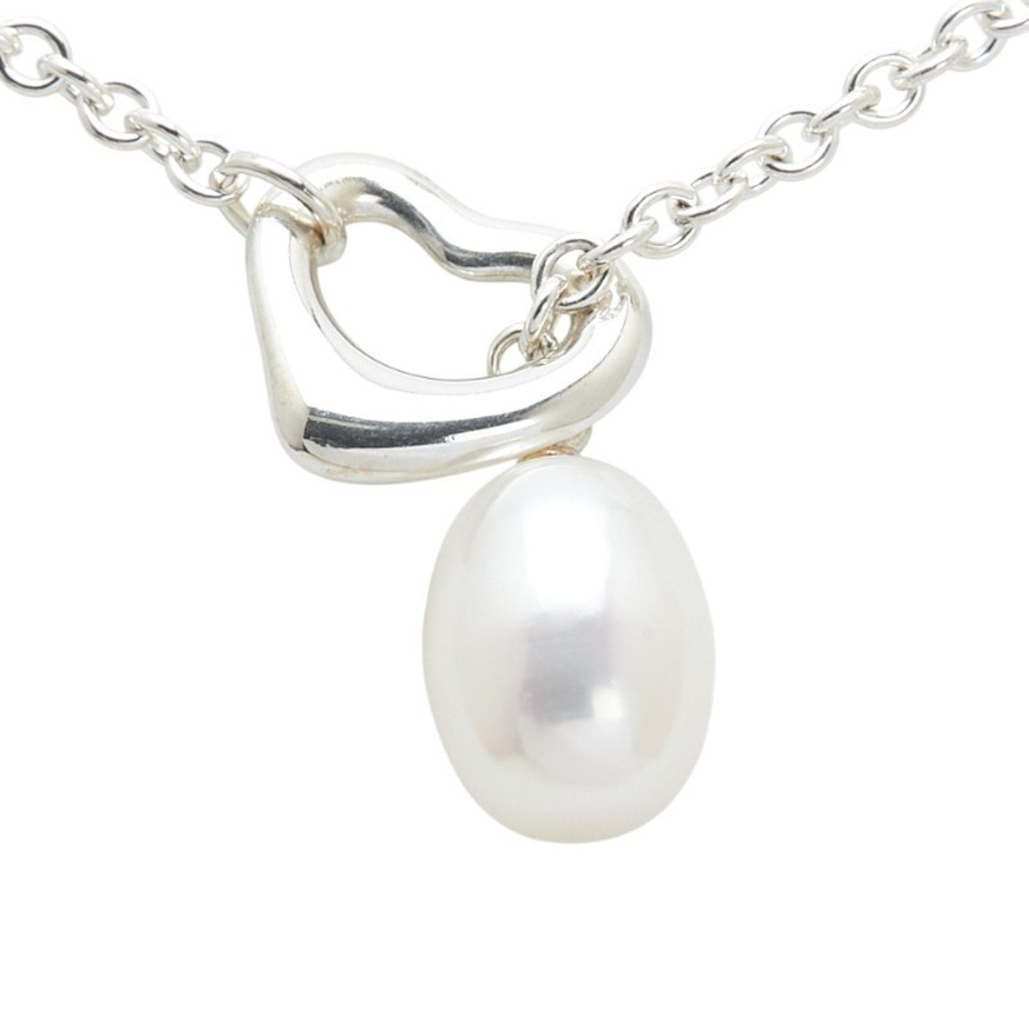 Open Heart Pendant Necklace Sterling Silver 19mm