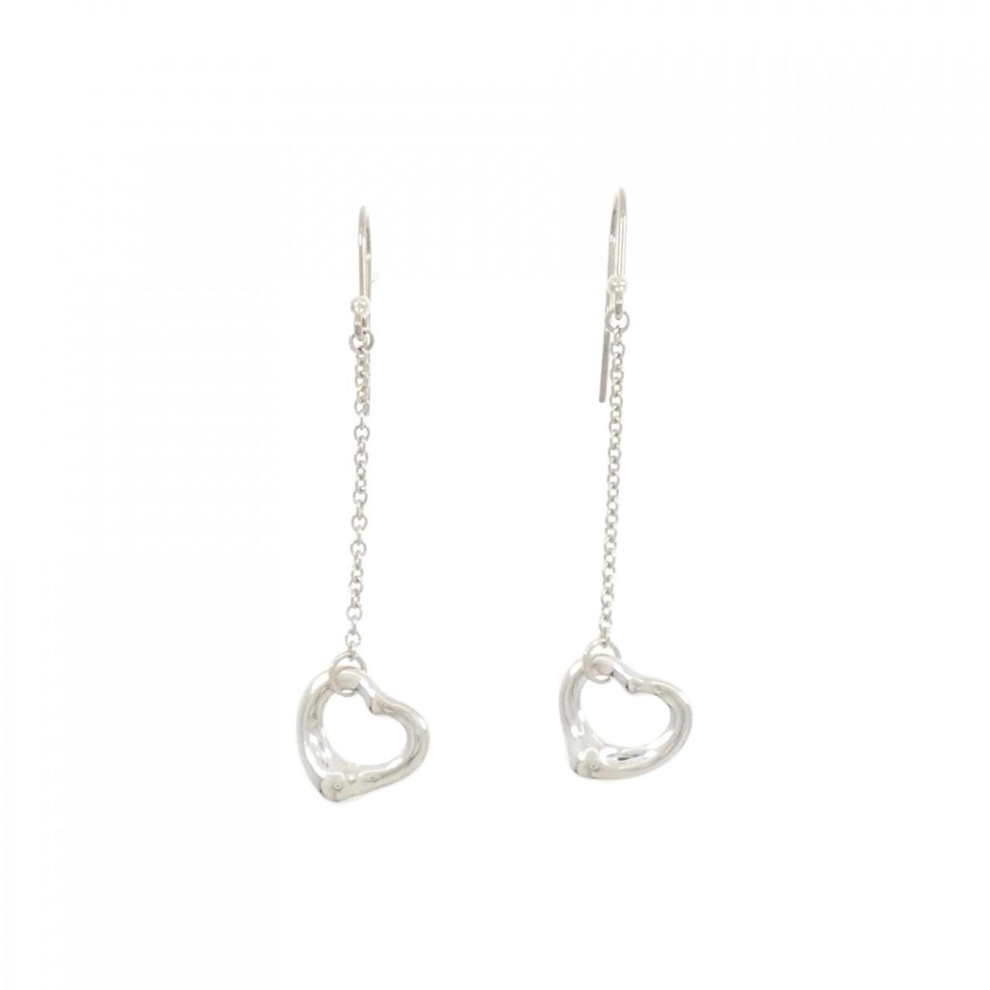 Open Heart Earrings Sterling Silver 37.8mm Sterling Silver