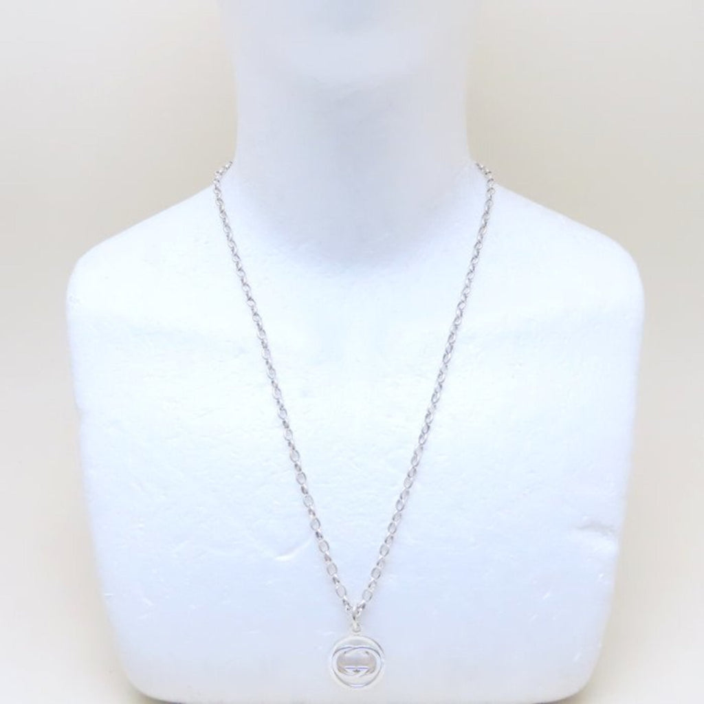 Interlocking G Pendant Necklace Sterling Silver