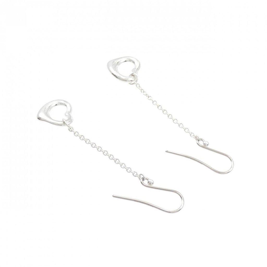 Open Heart Earrings Sterling Silver 39mm Sterling Silver