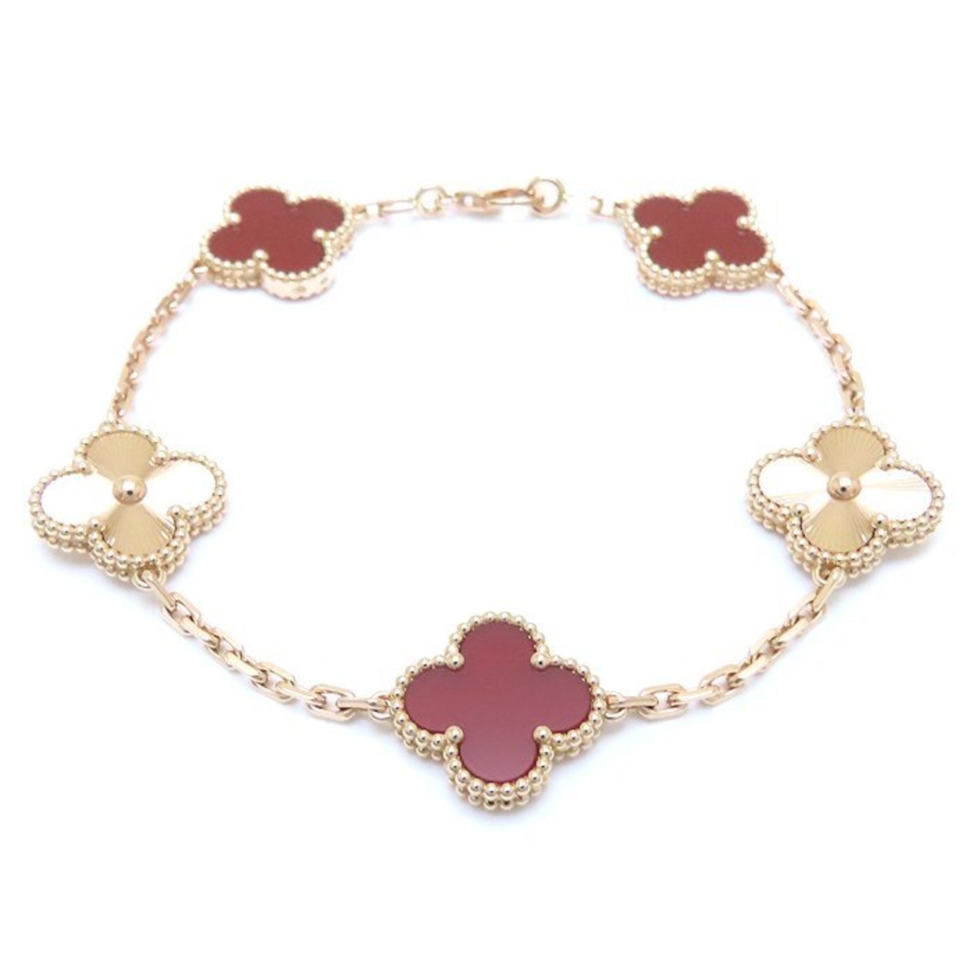 Alhambra Bracelet 18K Rose Gold and Carnelian