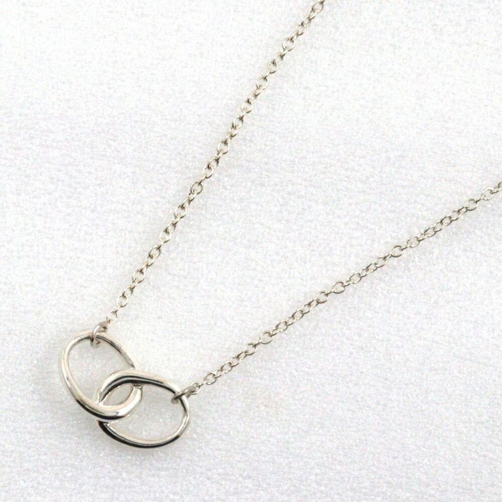 Double Loop Pendant Necklace Sterling Silver