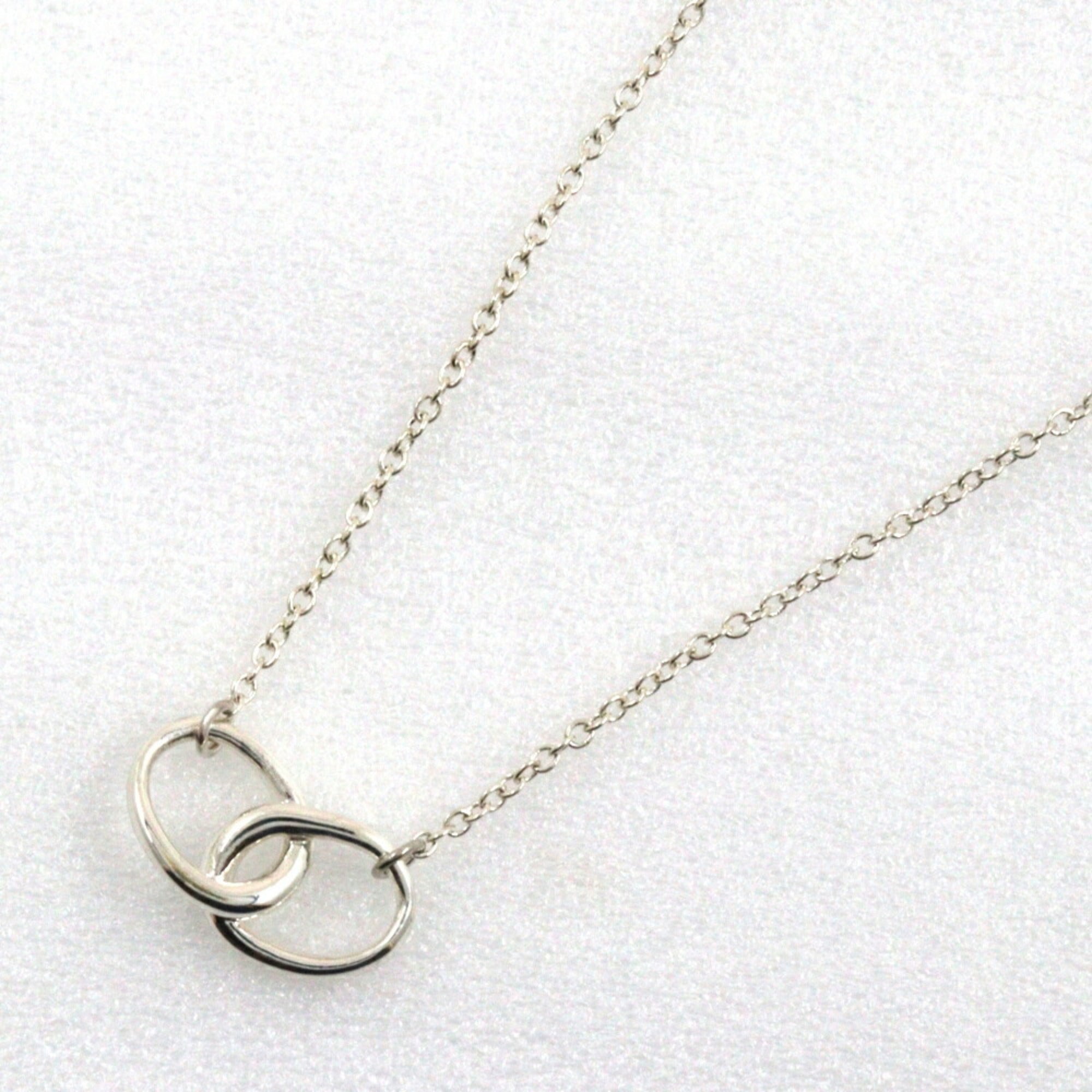 Double Loop Pendant Necklace Sterling Silver
