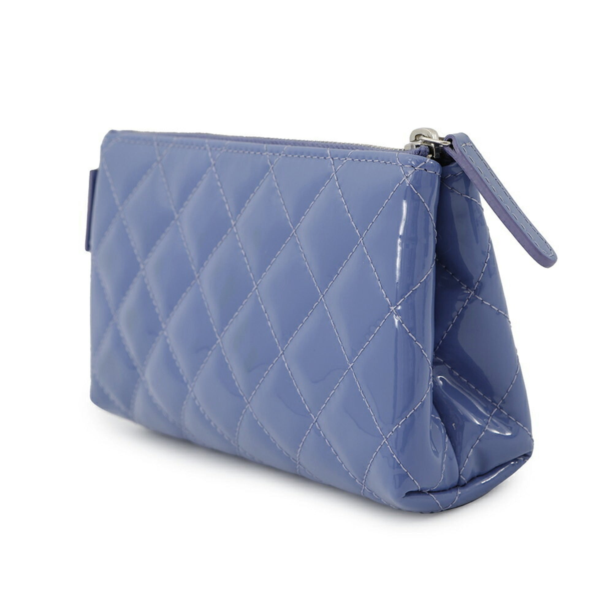 Double Zip Clutch with Chain Quilted Patent
