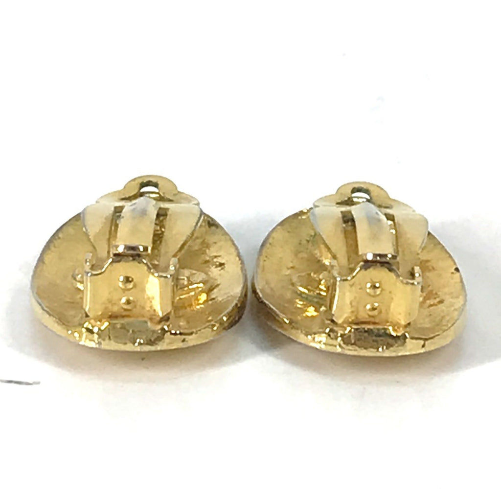Vintage Clip-On Earrings Clip-On Gold-Tone Metal