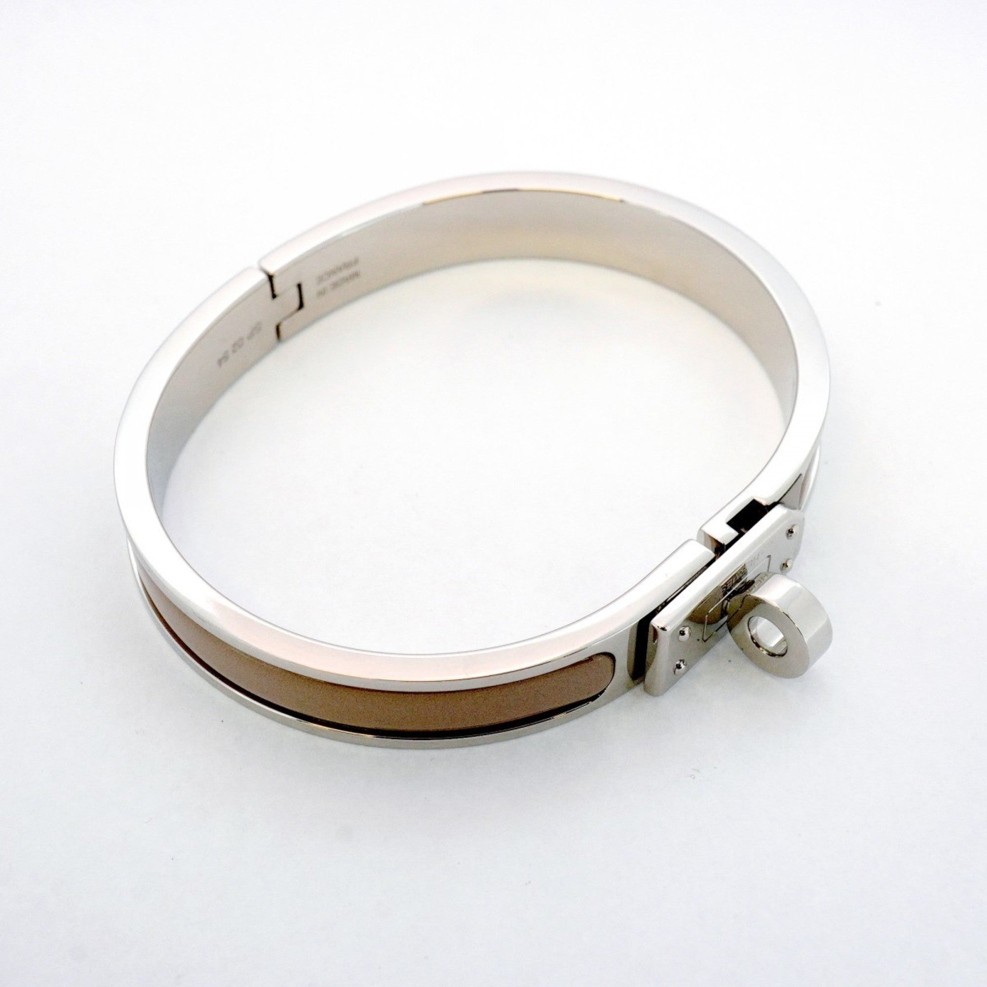 Mini Click Kelly Bangle Metal Beige and Silver Bracelet