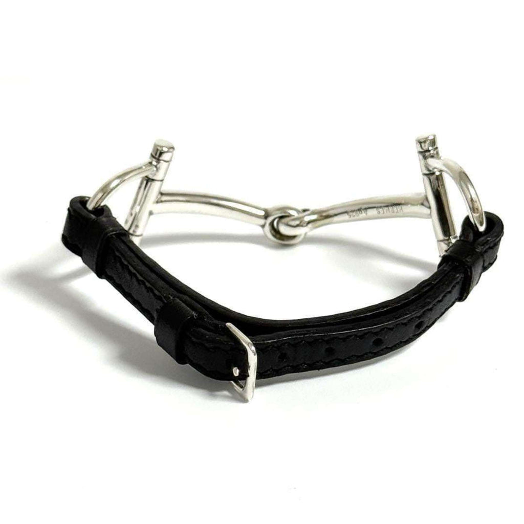 Horsebit Bracelet Leather and Sterling Silver