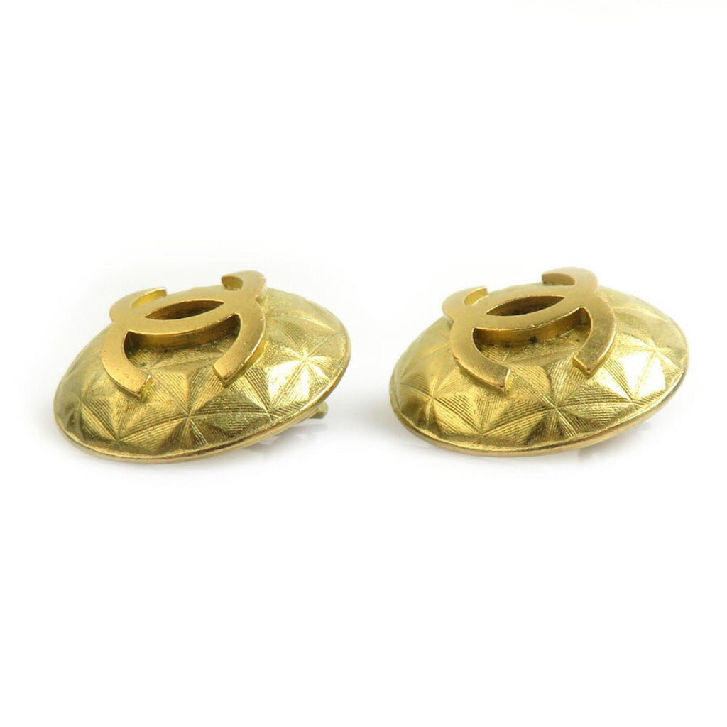 CC Logo Clip-On Earrings Gold-Tone Metal Gold-Tone Metal