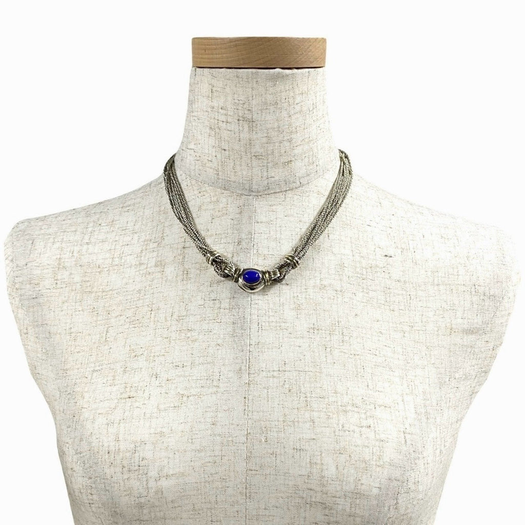 Pendant Necklace 10K Gold and Sterling Silver