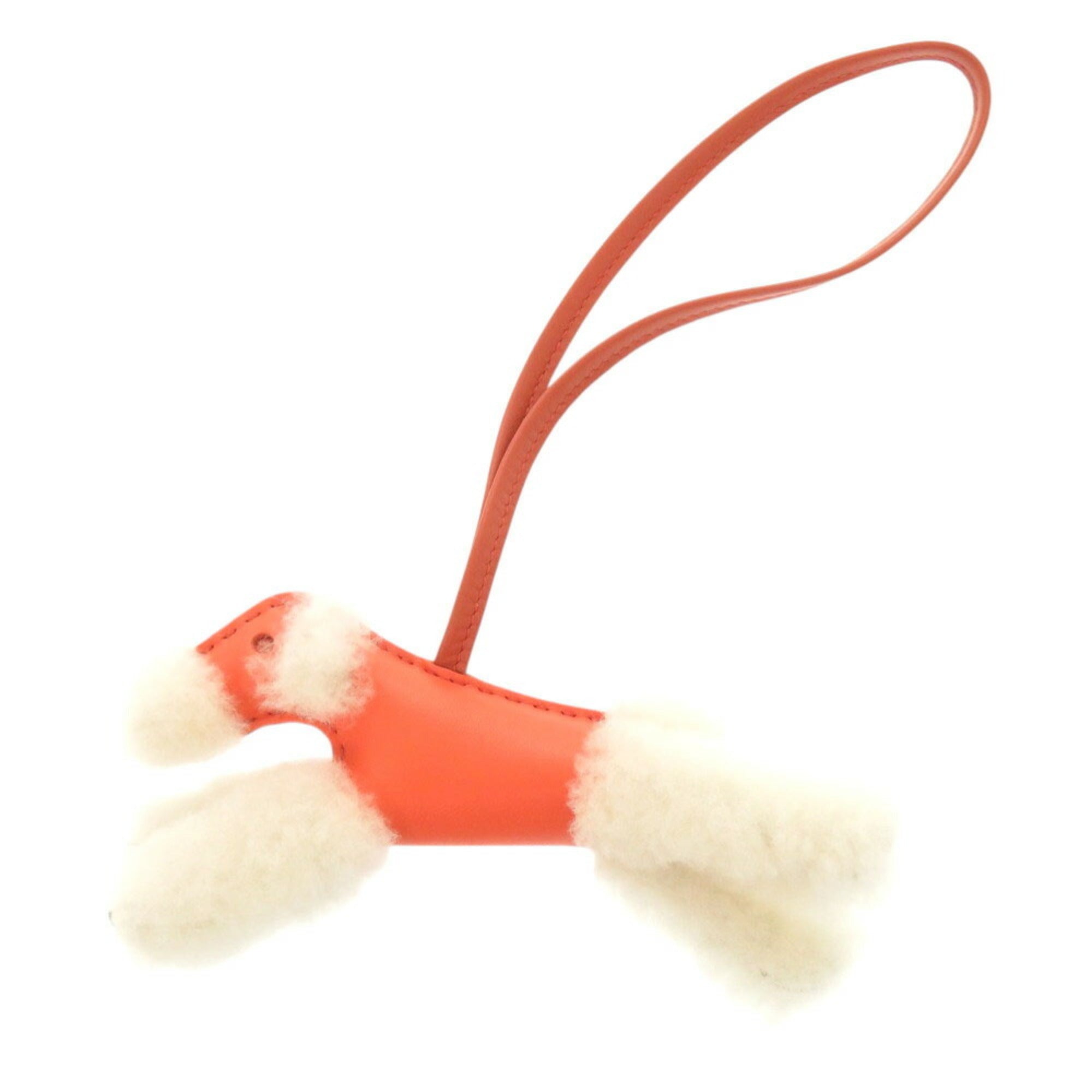 Charm Agneau Milo and Leather Ecru Handbag Charm