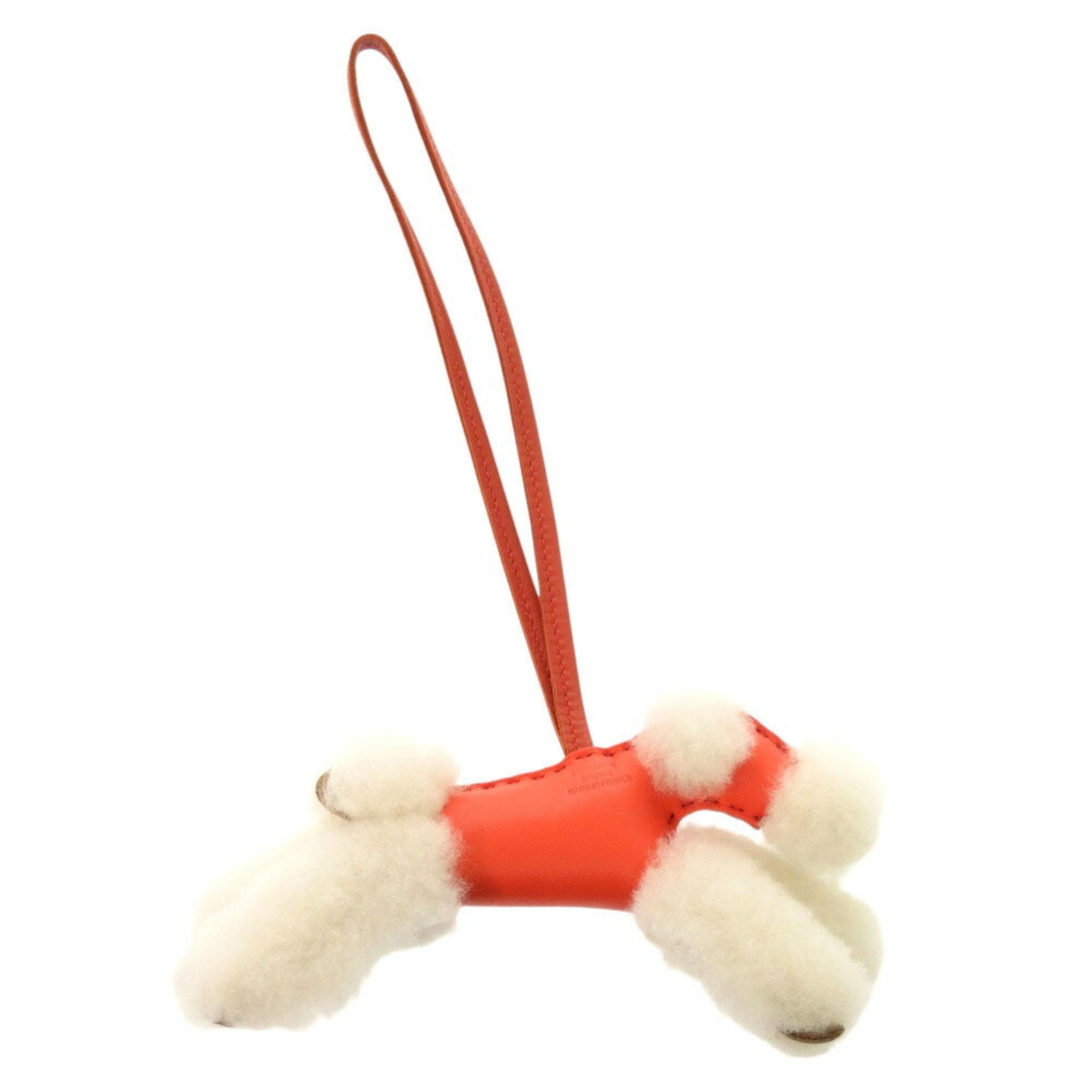 Bag Charm Agneau Milo Ecru Handbag Charm