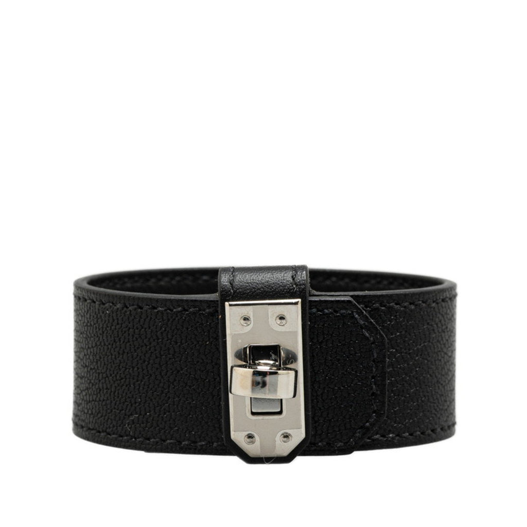 Kelly Bangle Swift Leather Black Bracelet