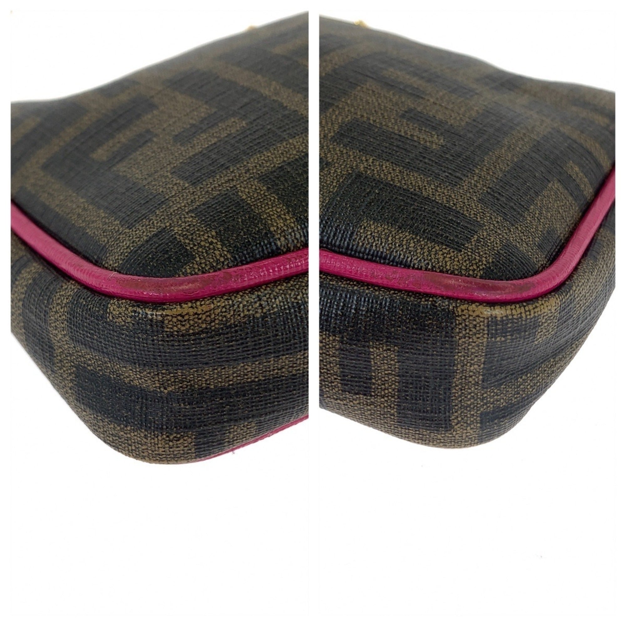 Chain Pochette Zucca Coated Canvas