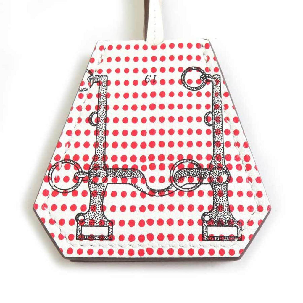 Charm Leather Black Off-White Red Handbag Charm
