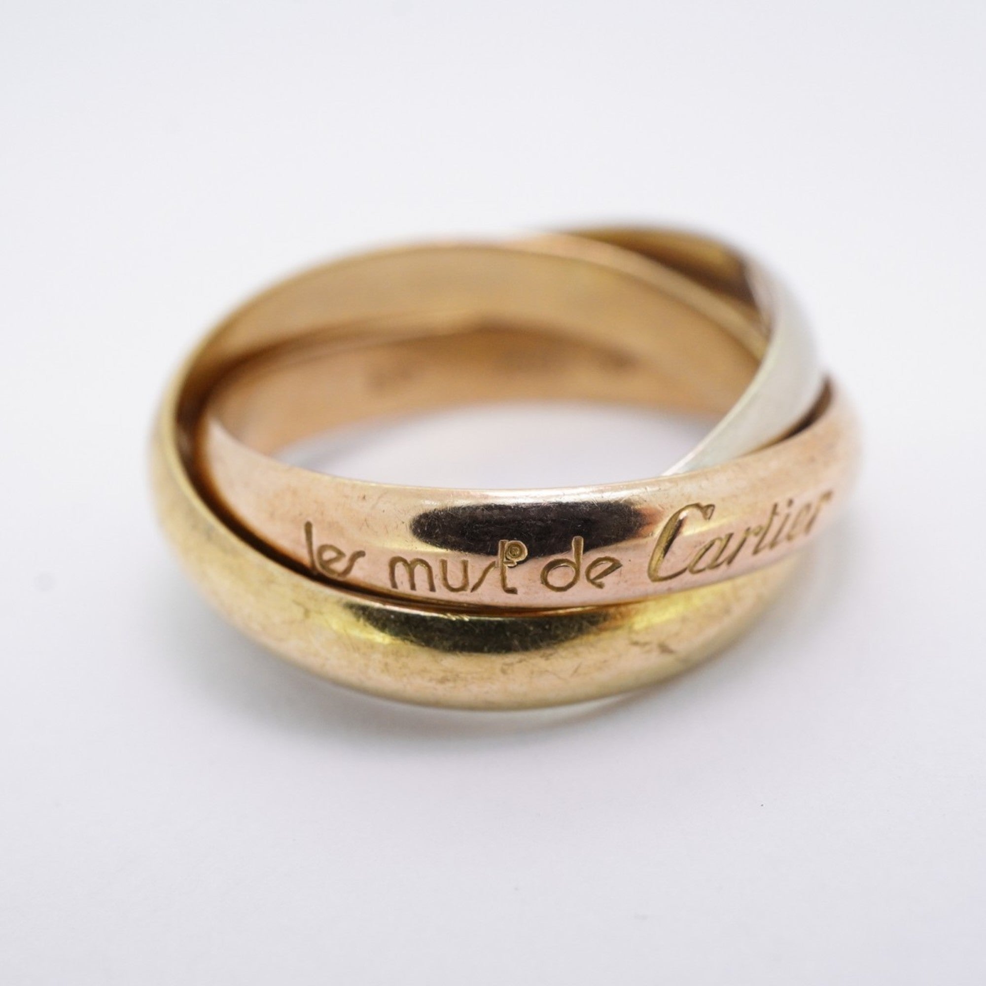 Vendome Louis Cartier Band Ring 18K Tricolor Gold
