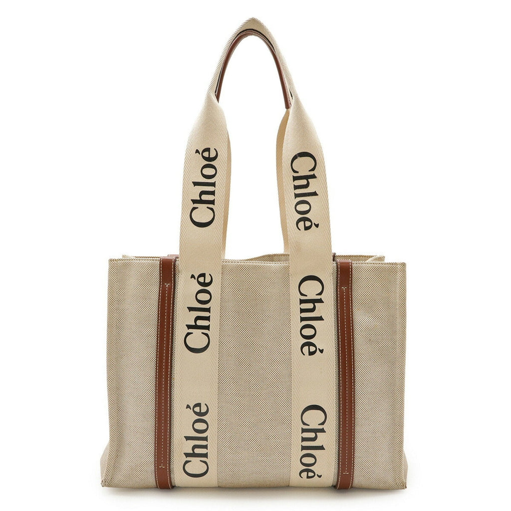 Woody Tote Canvas with Leather Medium