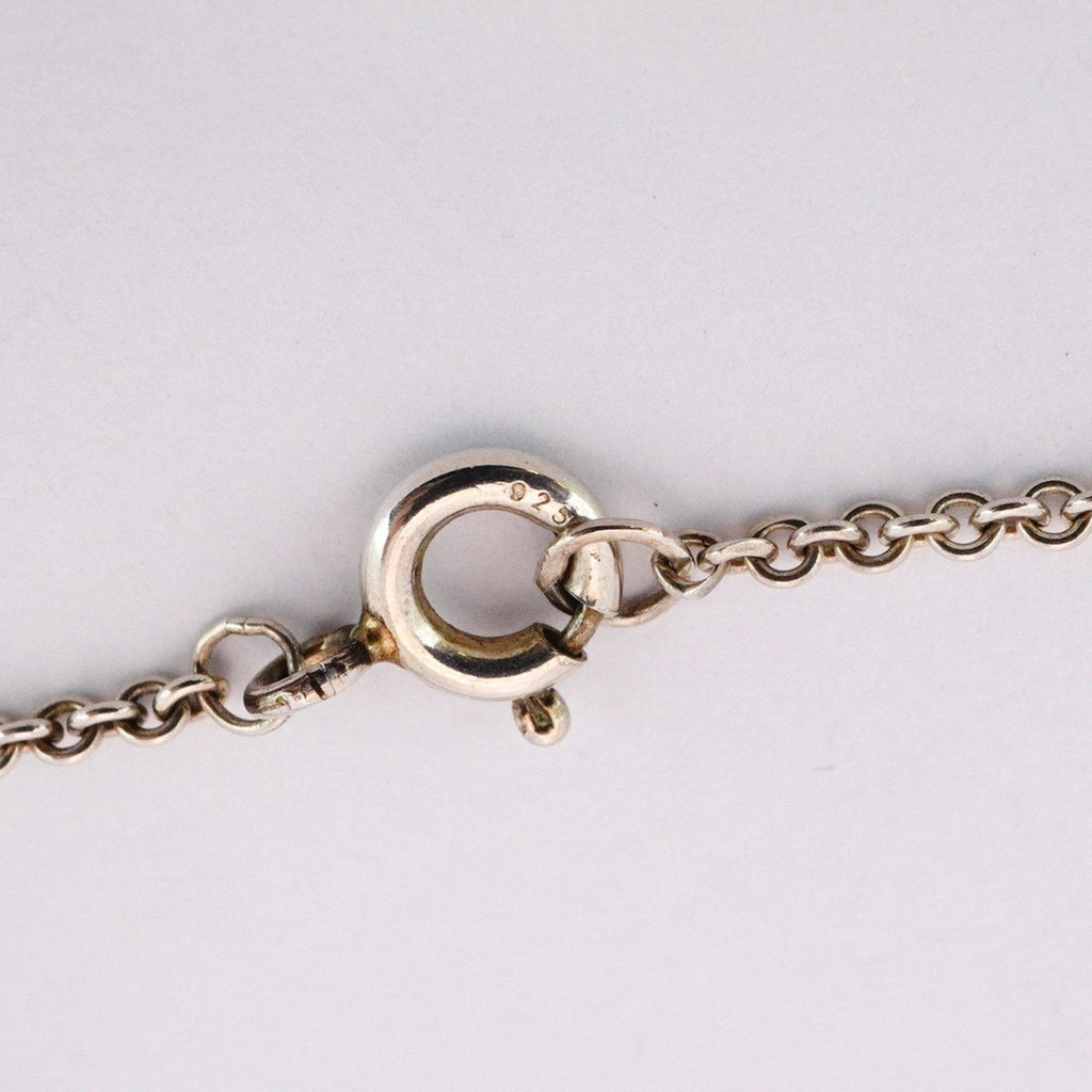 Heart Link Lariat Pendant Necklace Sterling Silver