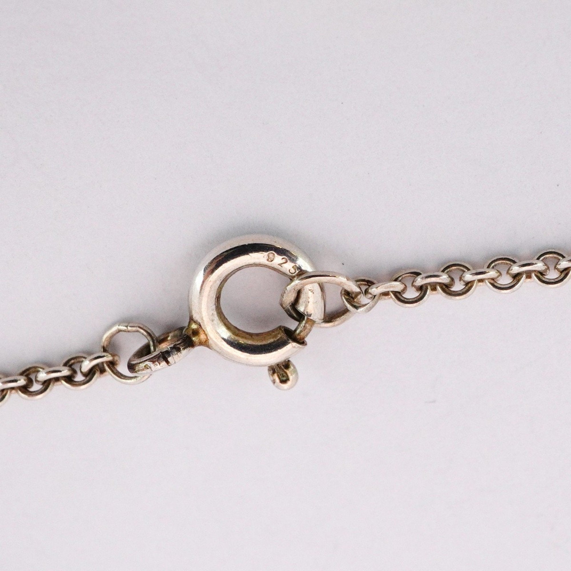 Heart Link Lariat Pendant Necklace Sterling Silver