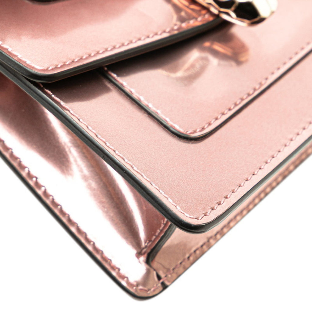 Serpenti Forever Square Shoulder Bag Metallic Leather Small