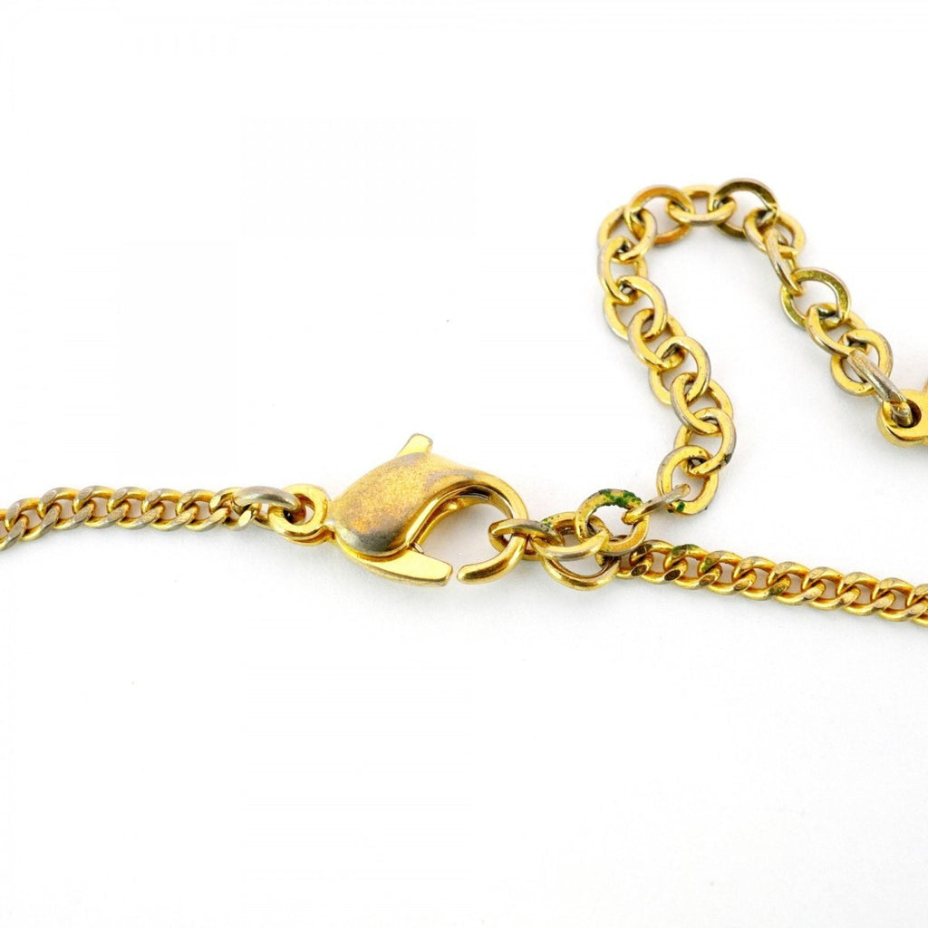Pendant Necklace Gold with Rhinestone