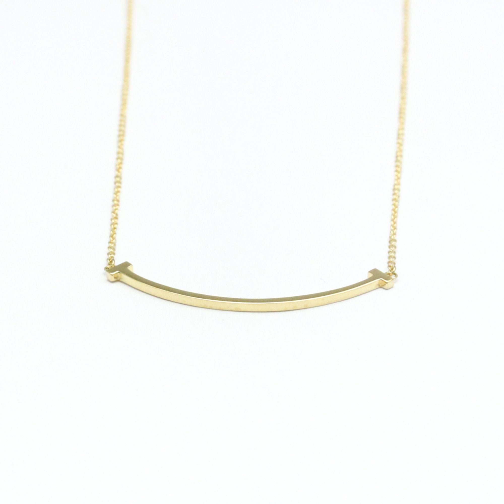 T Smile Pendant Necklace 18K Yellow Gold