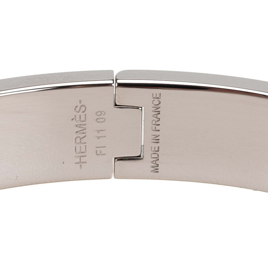 Click H PM Horse Blanket Bangle Metal Beige Multi-Color Silver Bracelet