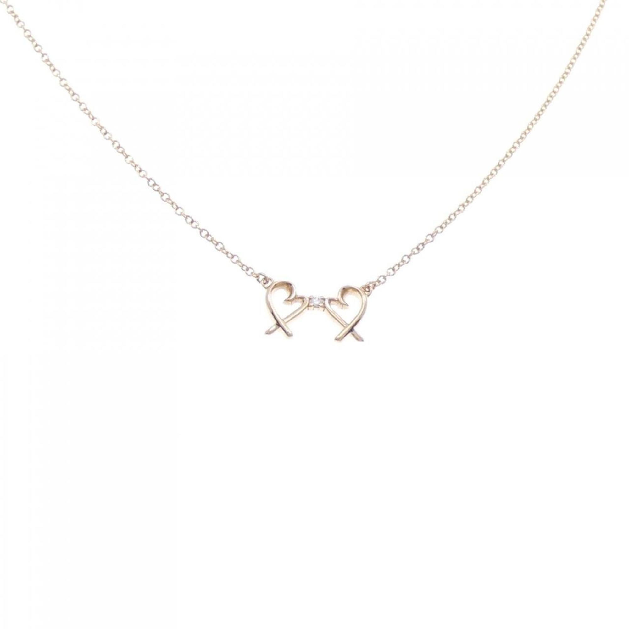 Double Loving Heart Pendant Necklace 18K Rose Gold