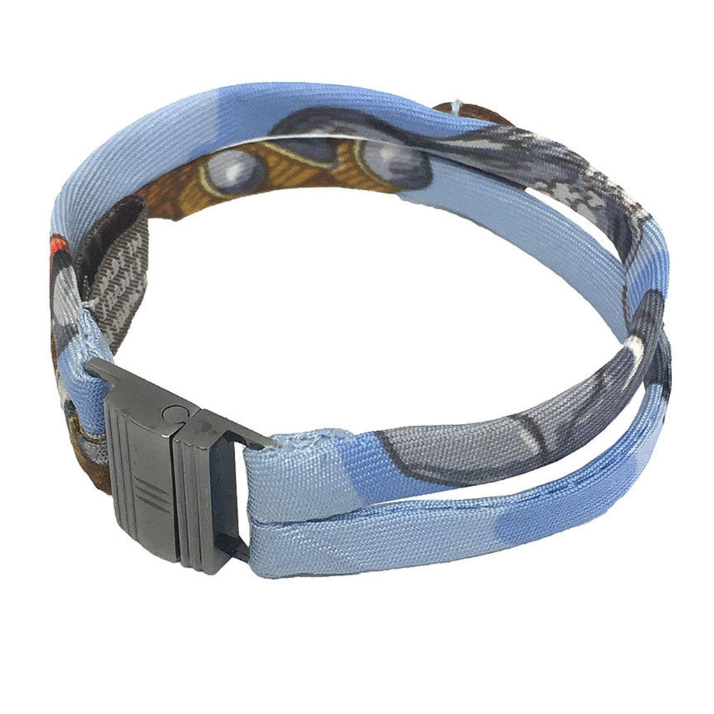 Bracelet Brass and Silk Light Blue